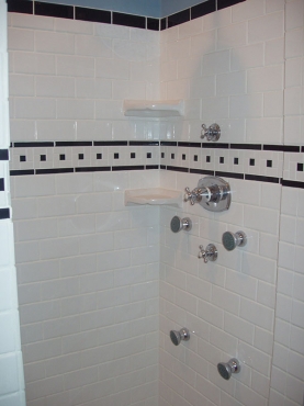 Remodeled Bath in Cleveland Hghts. OH with custom shower instalation