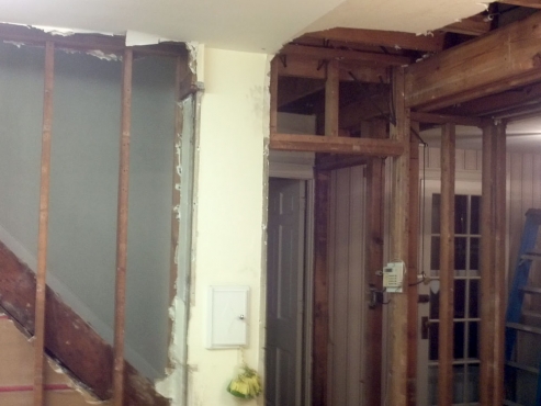Staircase and two load bearing walls to be removed.